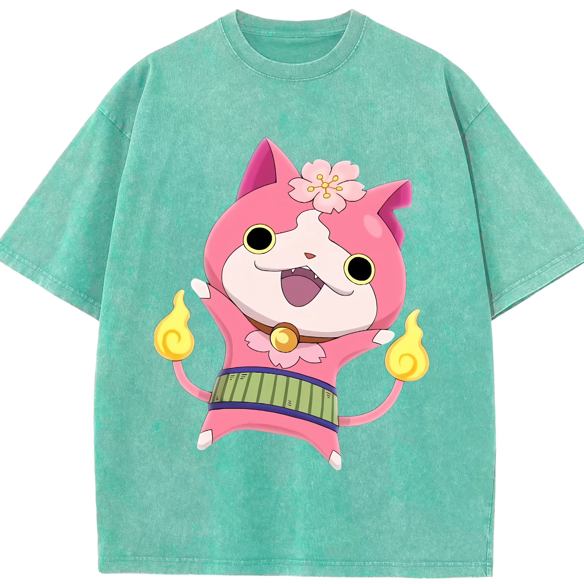 （画像用） 妖怪ウォッチ Yo-kai Watch 綿100% ヴィンテージ風 半袖Tシャツ（フロントプリント）